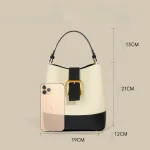 2023 New Large Capacity Soft Cowhide Bucket Bag Fashionable and Versatile Commuter Shoudler Bag Advanced Feeling Handbag