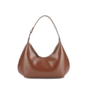 2023 New Women's One Shoulder Bag Half Moon Women Bag Female Fashion Split Leather Underarm Pouch