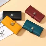 Fashion Genuine Leather Wallet Card Holder Female Long Purse Leather Female Clutch Wallets Zipper Purse Money Bag